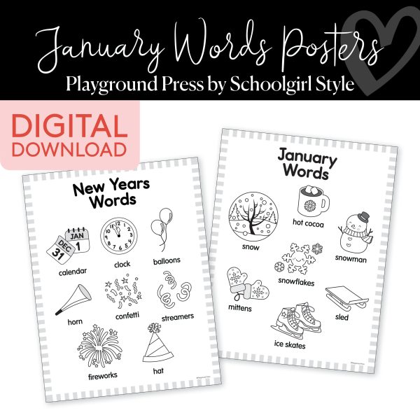 January Words Poster | Playground Press by Schoolgirl Style For Discount - Image 2
