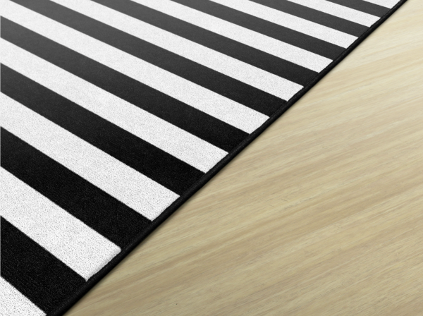 Black and White Stripe Classroom Rug by Schoolgirl Style Cheap - Image 5